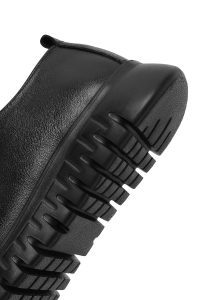 کفش زنانه چرم مشکی لژدار راحتی دری مد