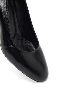 کفش زنانه چرم مشکی پاشنه‌بلند ضخیم دری مد