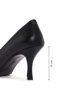 کفش زنانه چرم مشکی پاشنه‌نازک استیلتو دری مد
