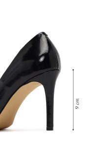 کفش زنانه چرم مشکی پاشنه‌نازک استیلتو دری مد