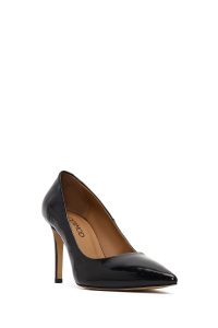 کفش زنانه چرم مشکی پاشنه‌نازک استیلتو دری مد