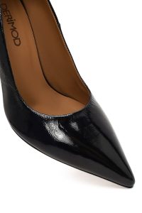 کفش زنانه چرم مشکی پاشنه‌نازک استیلتو دری مد