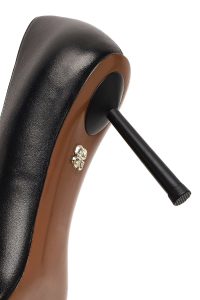 کفش زنانه چرم مشکی پاشنه‌نازک استیلتو دری مد