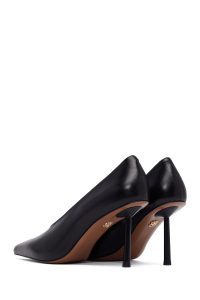 کفش زنانه چرم مشکی پاشنه‌نازک استیلتو دری مد