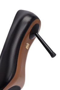 کفش زنانه چرم مشکی پاشنه‌نازک استیلتو دری مد