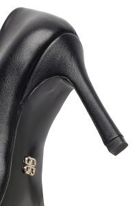 کفش زنانه چرم مشکی پاشنه‌نازک استیلتو دری مد