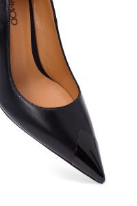 کفش زنانه چرم مشکی پاشنه‌نازک استیلتو دری مد