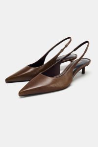 کفش زنانه چرم پاشنه گربه‌ای زارا – ZARA
