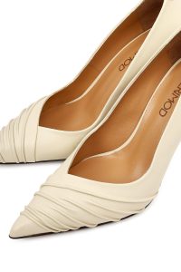 کفش زنانه چرم کرم پاشنه‌نازک استیلتو دری مد