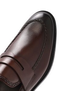 کفش لوفر رسمی مردانه قهوه‌ای چرمی دری مد
