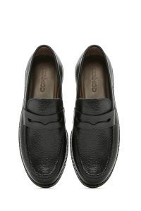 کفش لوفر رسمی مردانه مشکی چرمی دری مد