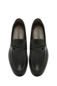 کفش لوفر رسمی مردانه مشکی چرمی دری مد