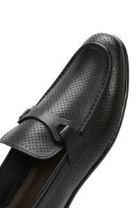 کفش لوفر رسمی مردانه مشکی چرمی دری مد