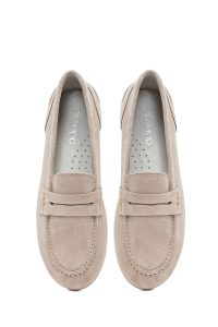 کفش لوفر زنانه جیر بژ دری مد