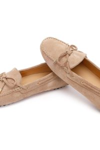 کفش لوفر زنانه جیر بژ منگوله‌دار دری مد