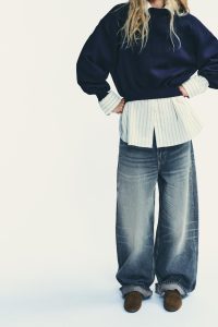 کفش لوفر زنانه جیر دوخته‌دار زارا – ZARA