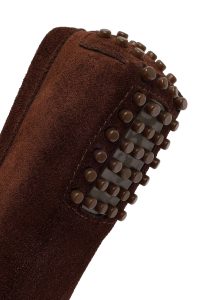 کفش لوفر زنانه جیر قهوه‌ای دری مد