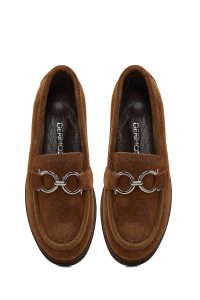 کفش لوفر زنانه جیر ویزون سگک‌دار راحتی دری مد