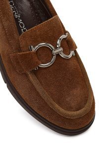 کفش لوفر زنانه جیر ویزون سگک‌دار راحتی دری مد