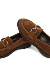 کفش لوفر زنانه جیر ویزون سگک‌دار راحتی دری مد