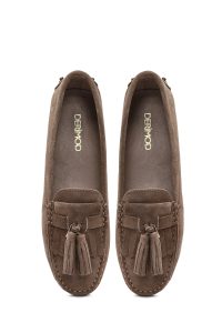 کفش لوفر زنانه جیر ویزون منگوله‌دار دری مد