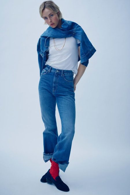 کفش لوفر زنانه جیر چین‌دار زارا – ZARA