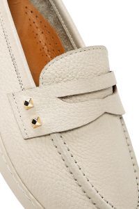 کفش لوفر زنانه چرم بژ دری مد