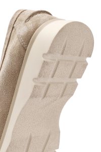 کفش لوفر زنانه چرم جیر بژ راحتی با سگک دری مد