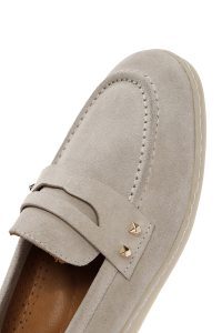 کفش لوفر زنانه چرم جیر ویزون با نگین دری مد