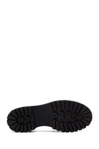 کفش لوفر زنانه چرم مشکی با زیره ضخیم و استایل مردانه دری مد