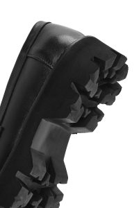 کفش لوفر زنانه چرم مشکی زیره ضخیم دری مد