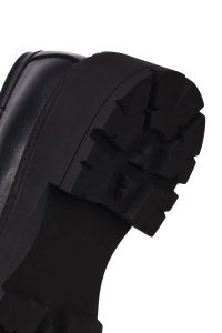 کفش لوفر زنانه چرم مشکی لژدار مدل ماسکولن دری مد