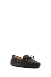 کفش لوفر زنانه چرم مشکی منگوله‌دار دری مد