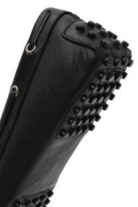 کفش لوفر زنانه چرم مشکی منگوله‌دار دری مد