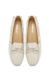 کفش لوفر زنانه چرم کرم منگوله‌دار دری مد