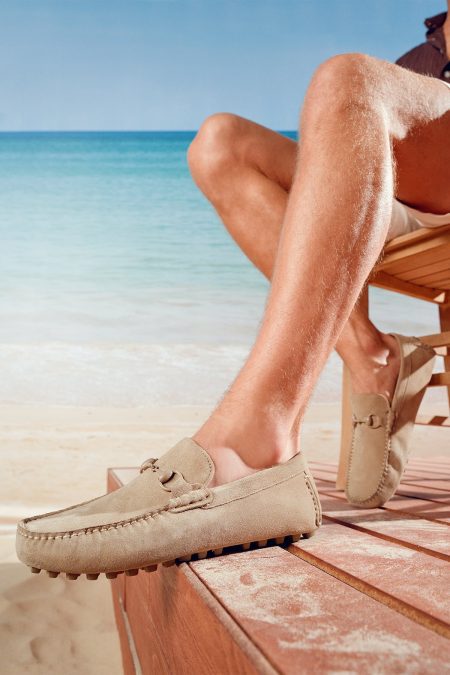 کفش لوفر مردانه جیر بژ دری مد