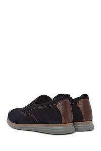 کفش لوفر مردانه جیر سرمه‌ای کژوال دری مد