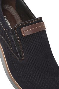 کفش لوفر مردانه جیر سرمه‌ای کژوال دری مد