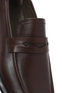 کفش لوفر مردانه قهوه‌ای چرم روزمره دری مد