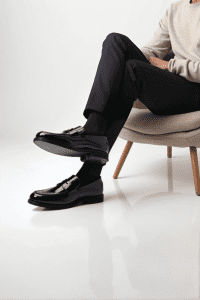 کفش لوفر مردانه مشکی چرم کلاسیک دری مد