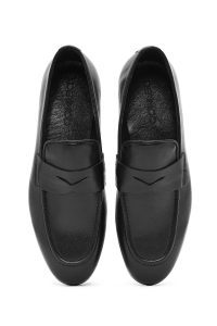 کفش لوفر مردانه چرم مشکی دری مد