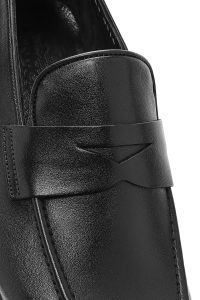 کفش لوفر مردانه چرم مشکی دری مد