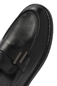 کفش لوفر مردانه چرم مشکی کژوال دری مد