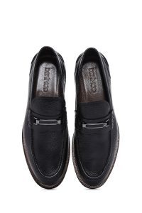 کفش لوفر مردانه چرم مشکی کژوال دری مد