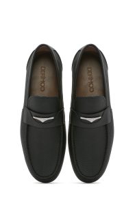 کفش لوفر مردانه چرم مشکی کژوال دری مد