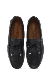 کفش لوفر مردانه چرم مشکی کژوال دری مد