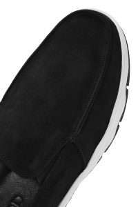 کفش لوفر مردانه چرم نوبوک مشکی راحتی دری مد