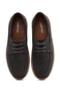 کفش مردانه جیر طوسی بندی کژوال دری مد