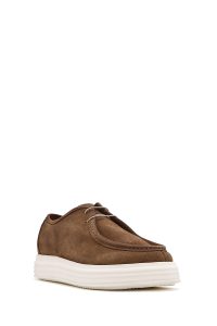 کفش مردانه جیر عسلی بندی کژوال دری مد