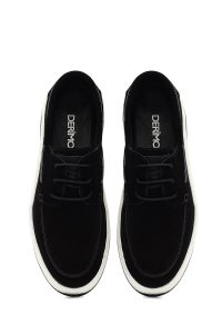 کفش مردانه جیر مشکی بندی کژوال دری مد